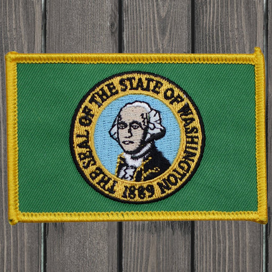 embroidered iron on sew on patch washington flag