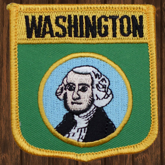 embroidered iron on sew on patch washington shield
