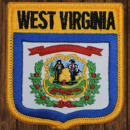 embroidered iron on sew on patch west virginia