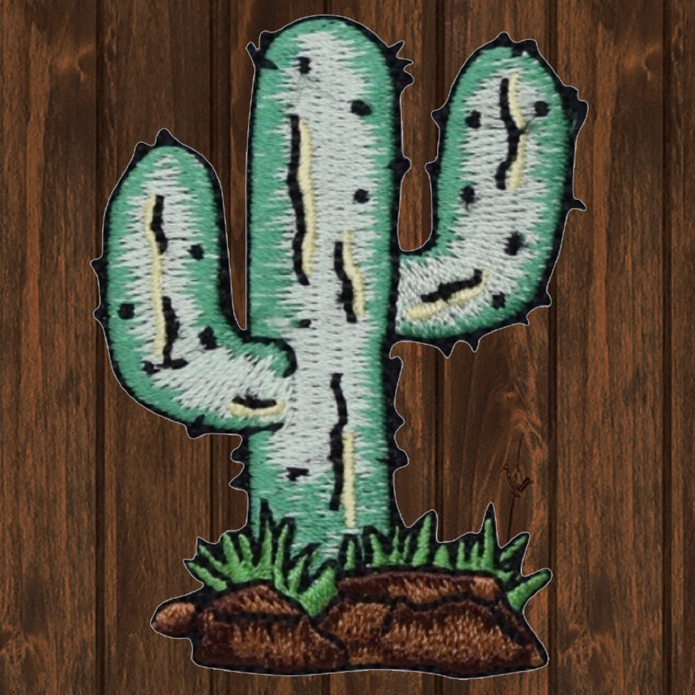 embroidered iron on sew on patch western saguaro cactus