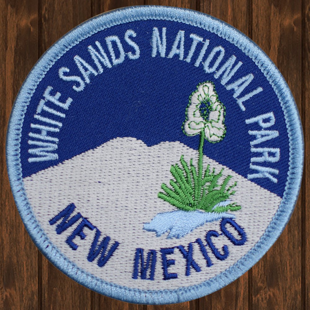 embroidered iron on sew on patch white sands park