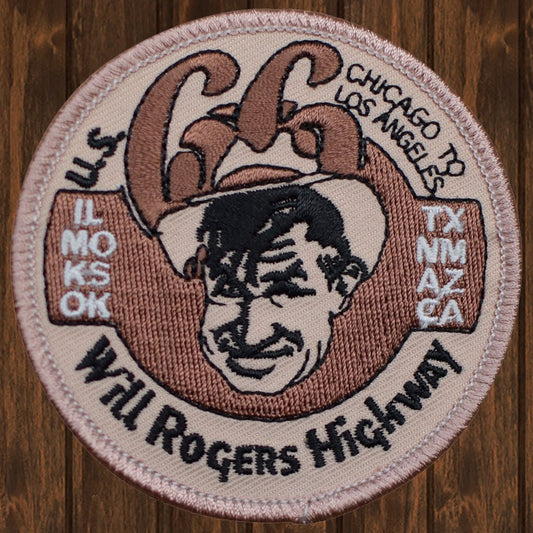 embroidered iron on sew on patch will rogers 66