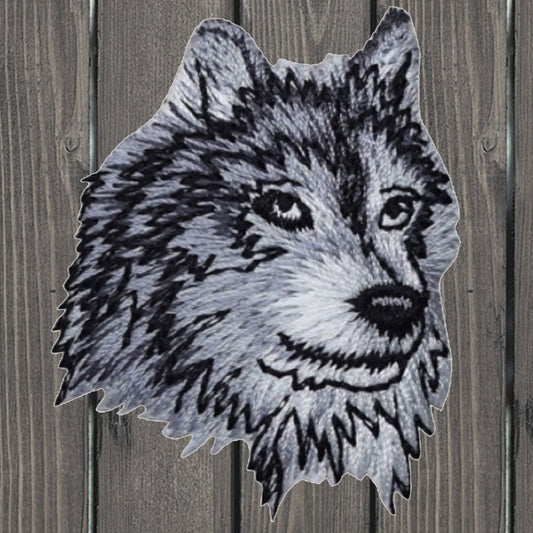 embroidered iron on sew on patch wolf head