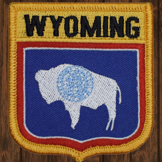embroidered iron on sew on patch wyoming