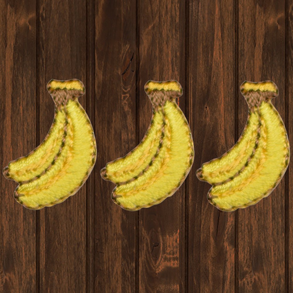 embroidered iron on sew on patch yellow banana fruit