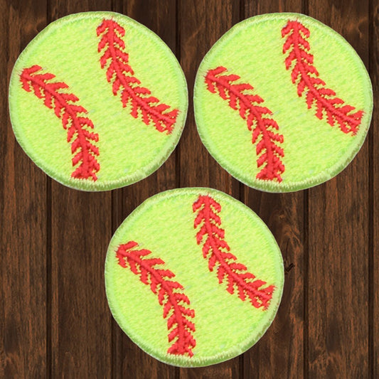 embroidered iron on sew on patch yellow baseballs sport