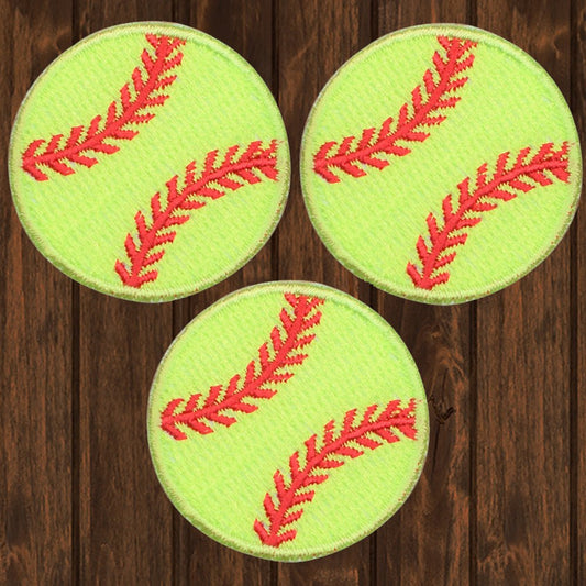 embroidered iron on sew on patch yellow baseballs
