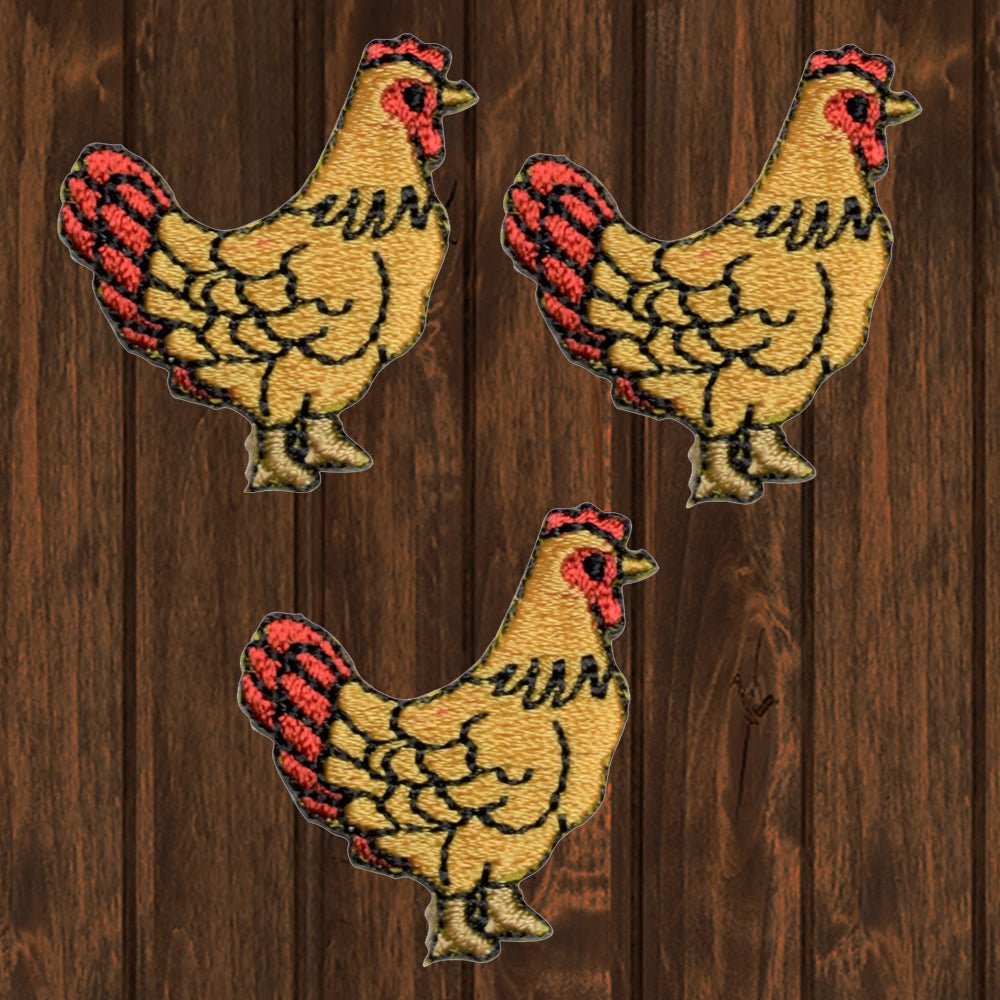 embroidered iron on sew on patch yellow chicken