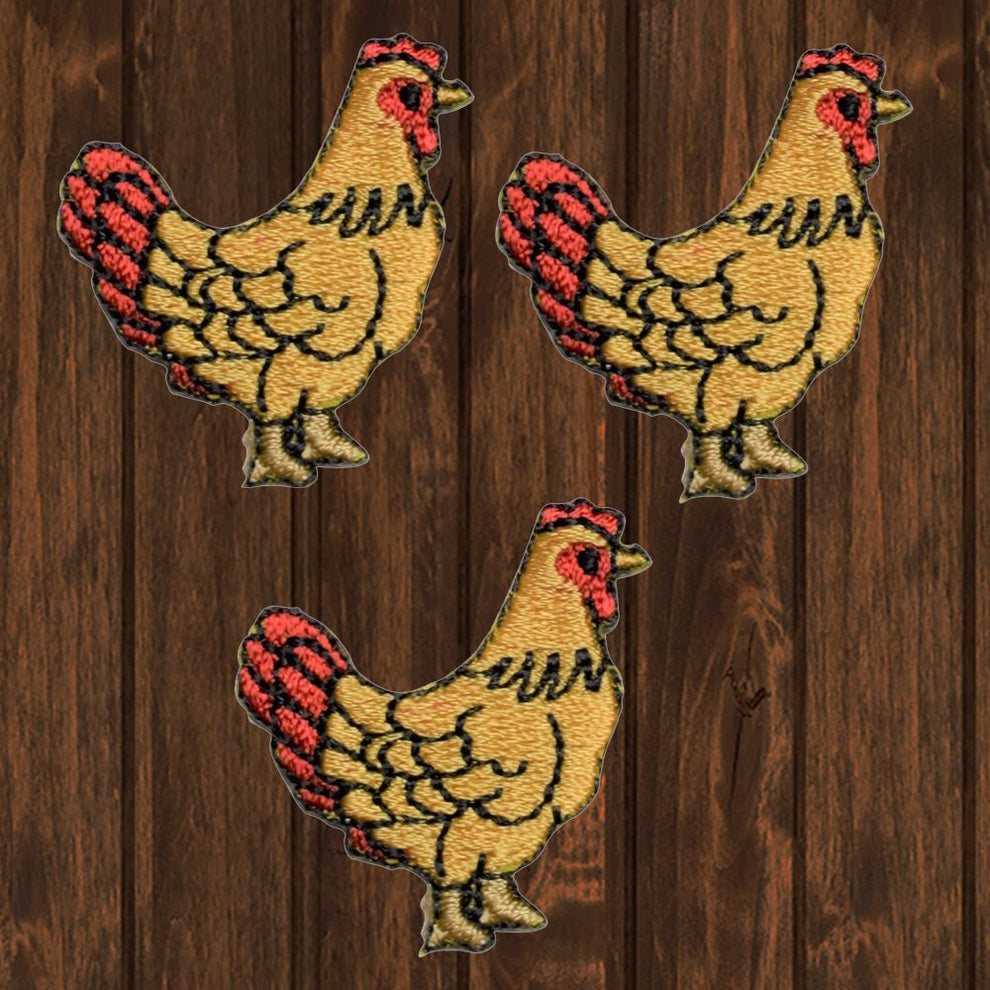 Chicken Embroidered Patch — Farm Hens - 3-Pack | Paddy's Patches