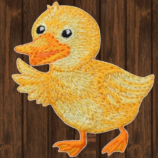 embroidered iron on sew on patch yellow duck D