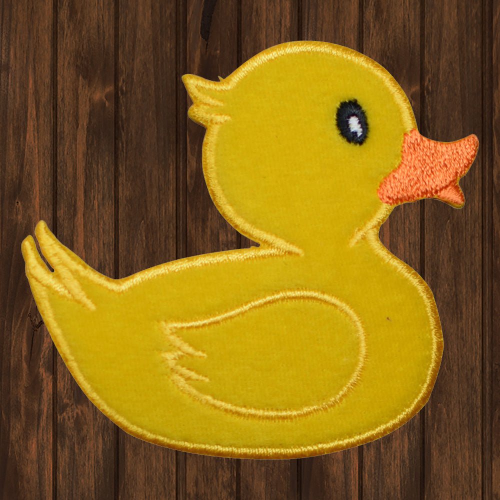 embroidered iron on sew on patch yellow duck duckie