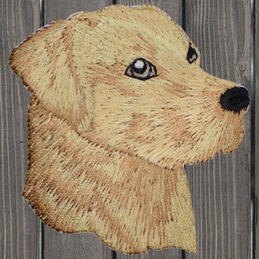 embroidered iron on sew on patch yellow lab