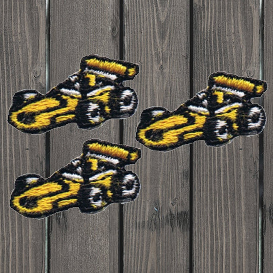 embroidered iron on sew on patch yellow racer