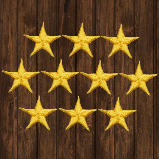 Yellow stars embroidered patch 10 pack