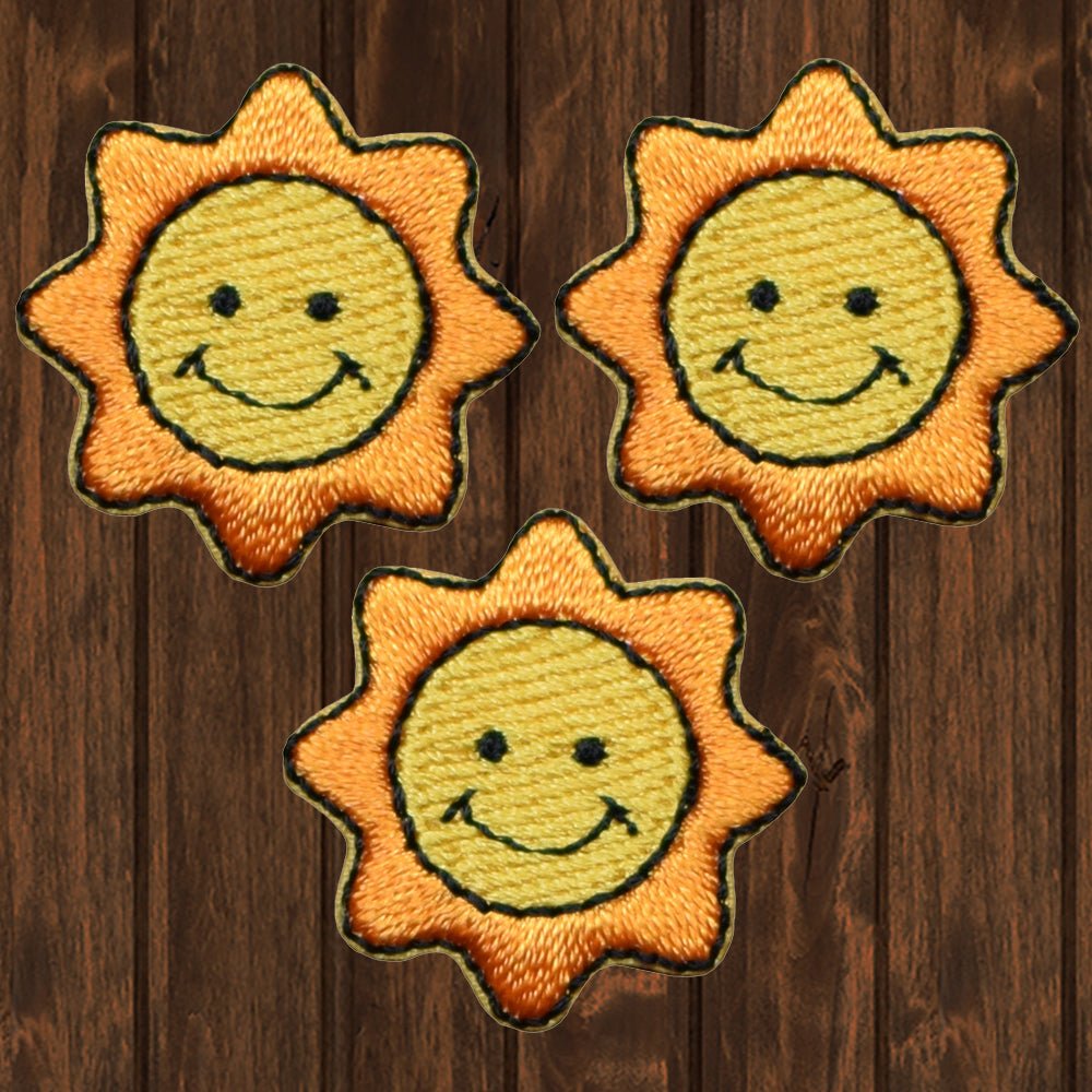 Mini Patches Mini Sun Embroidered Patch — 3-Pack — Iron On | Paddy's Patches
