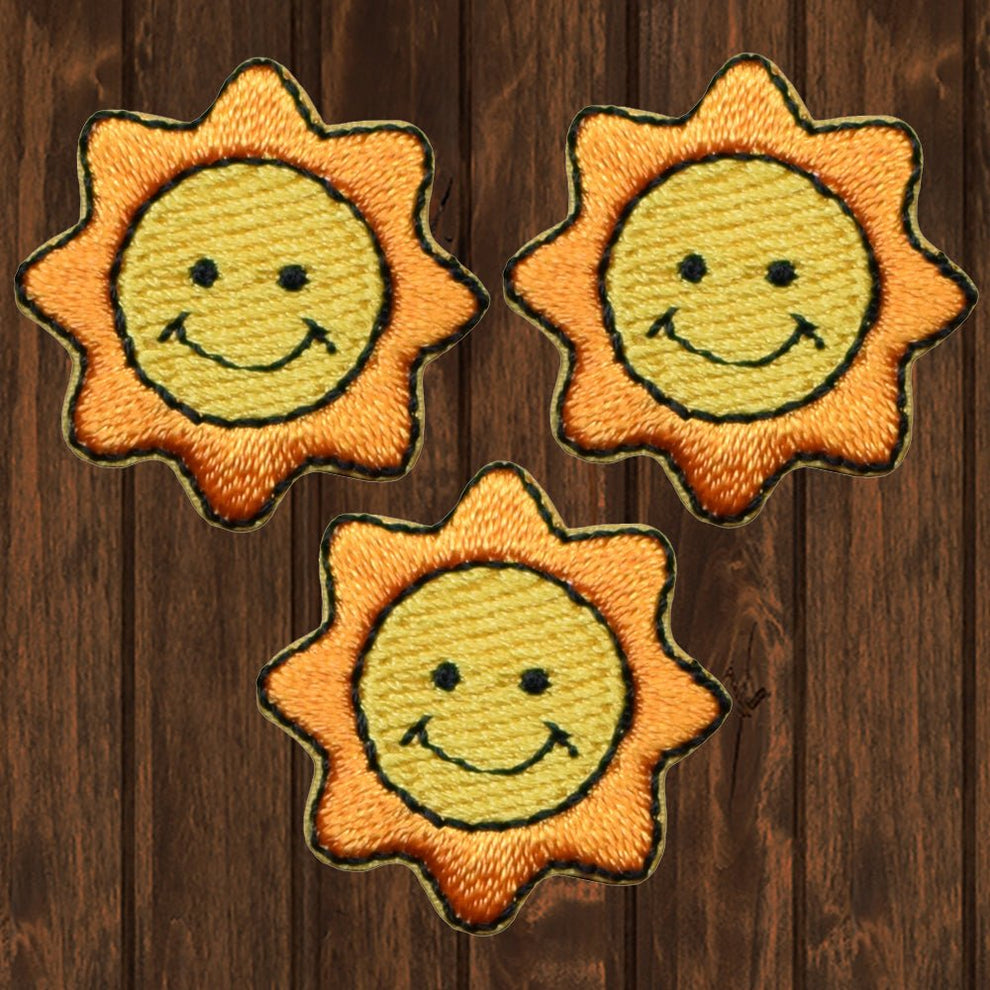 Mini Sun Embroidered Patch — 3-Pack — Iron On | Paddy's Patches