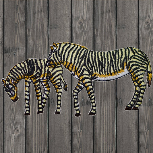 embroidered iron on sew on patch zebras